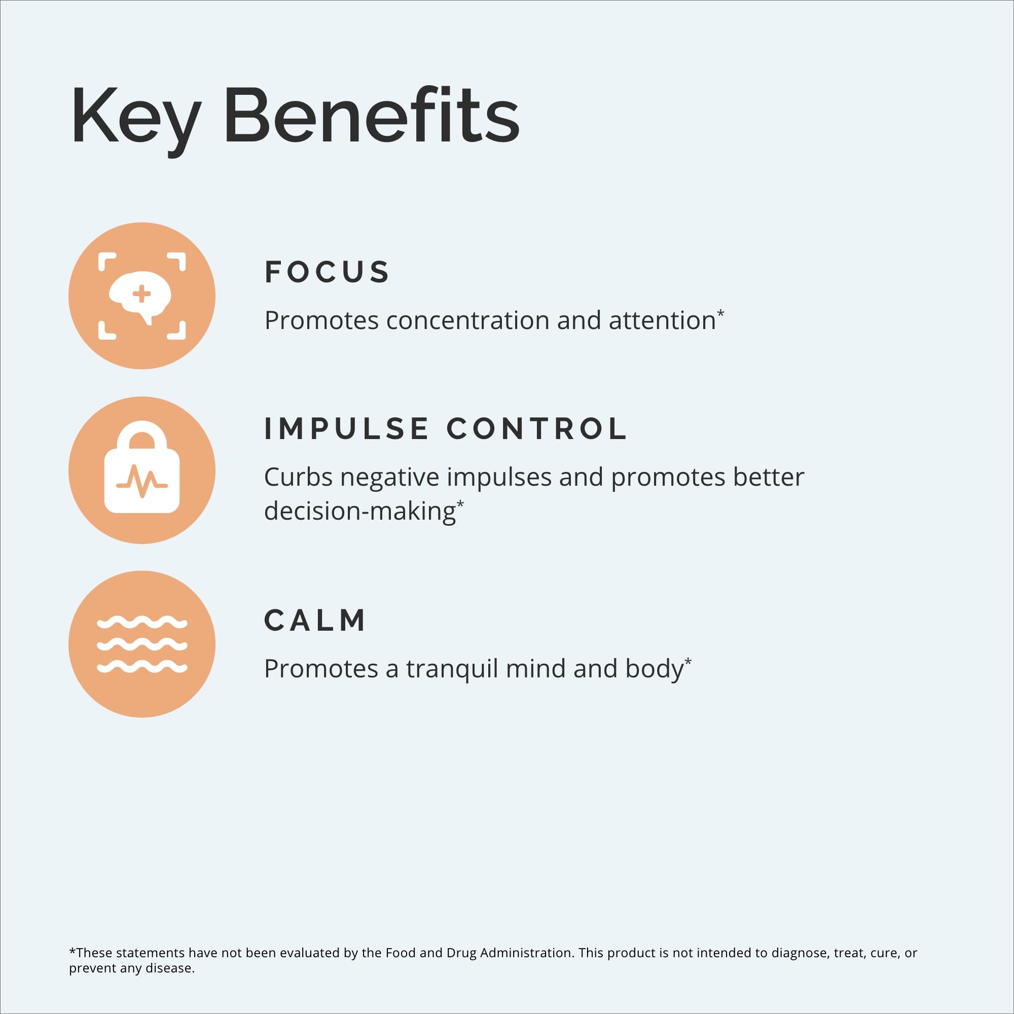 BrainMD Attention Support capsules close-up suggesting steady impulse control and clarity