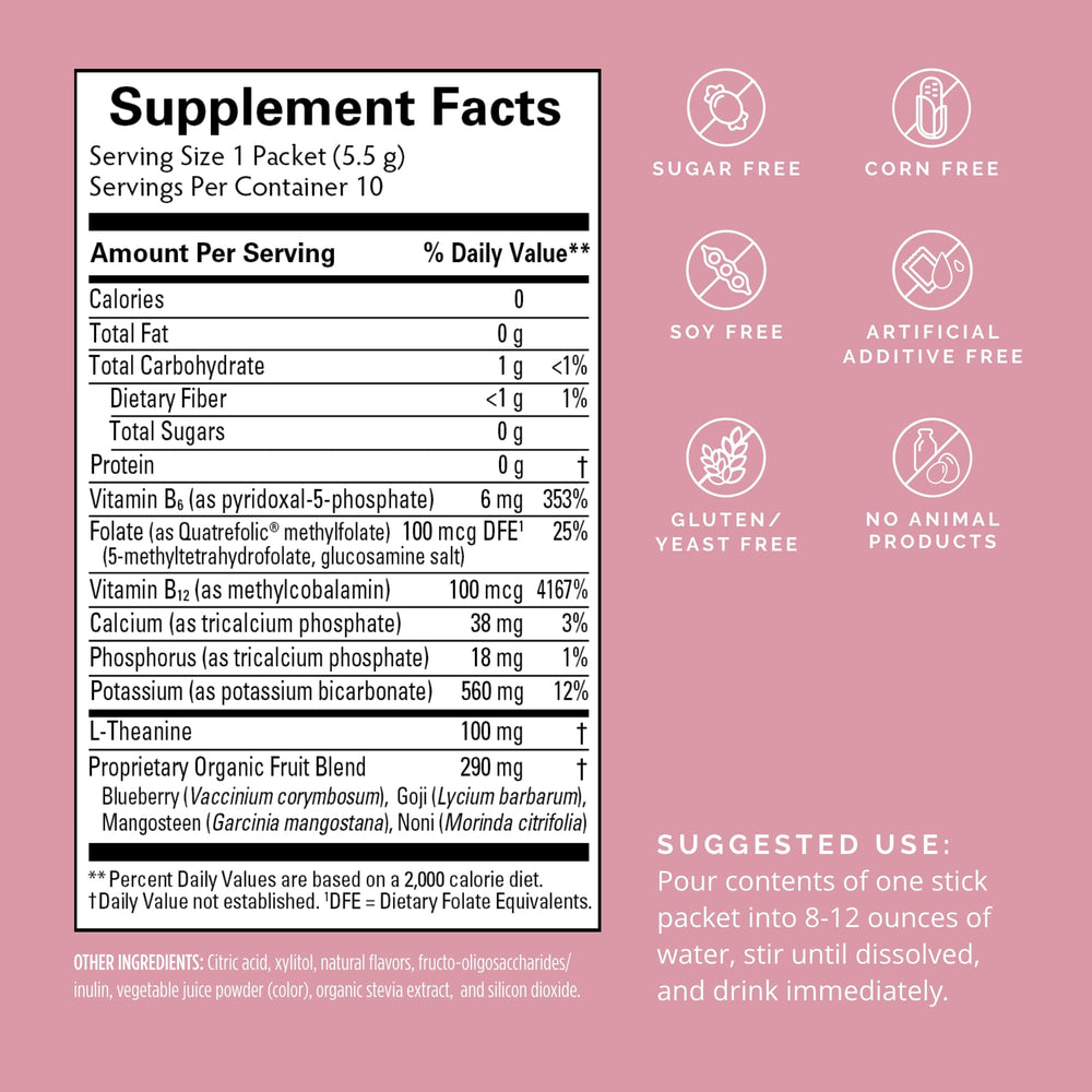 Berry Brain Boost dissolving in water for mental clarity