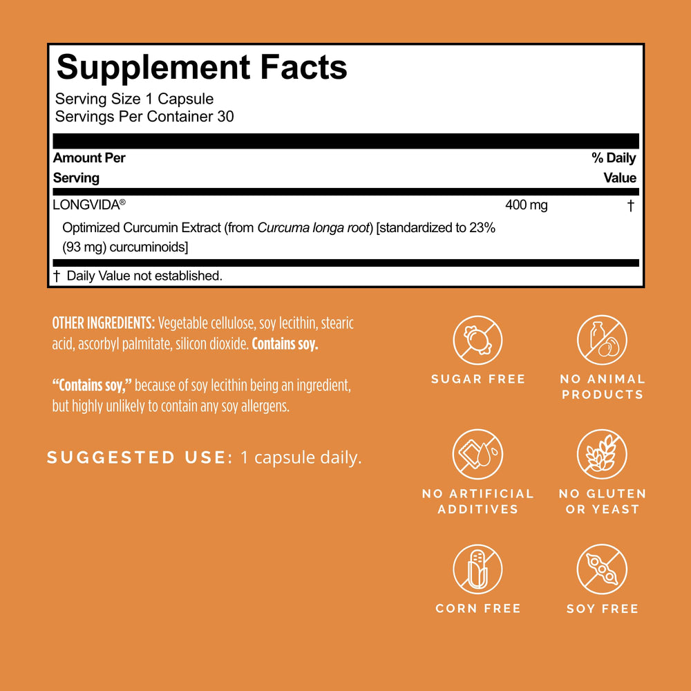BrainMD Brain Curcumins bottle side label shows ingredients for daily brain health