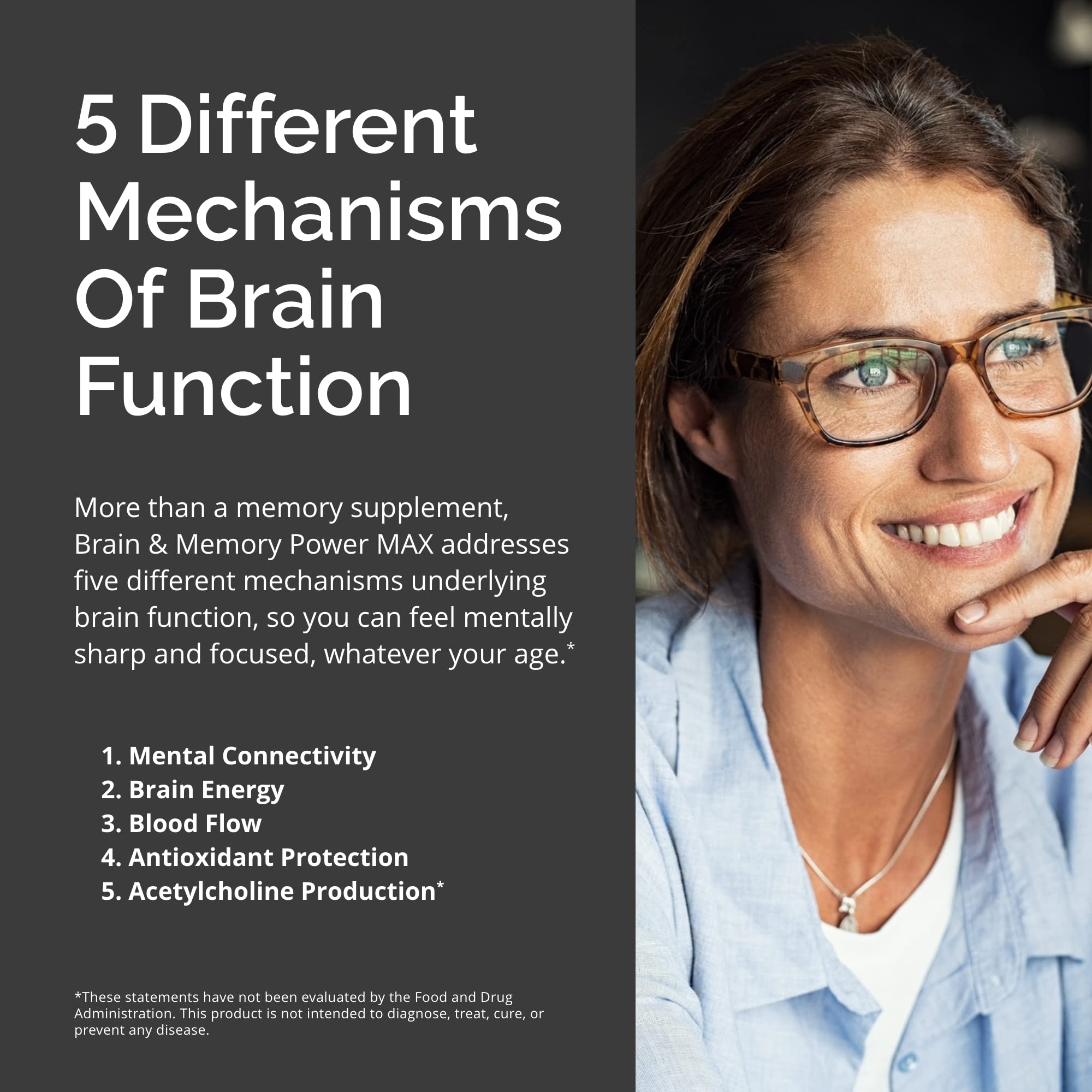 BrainMD Brain & Memory Power MAX packaging conveys science-backed branding.