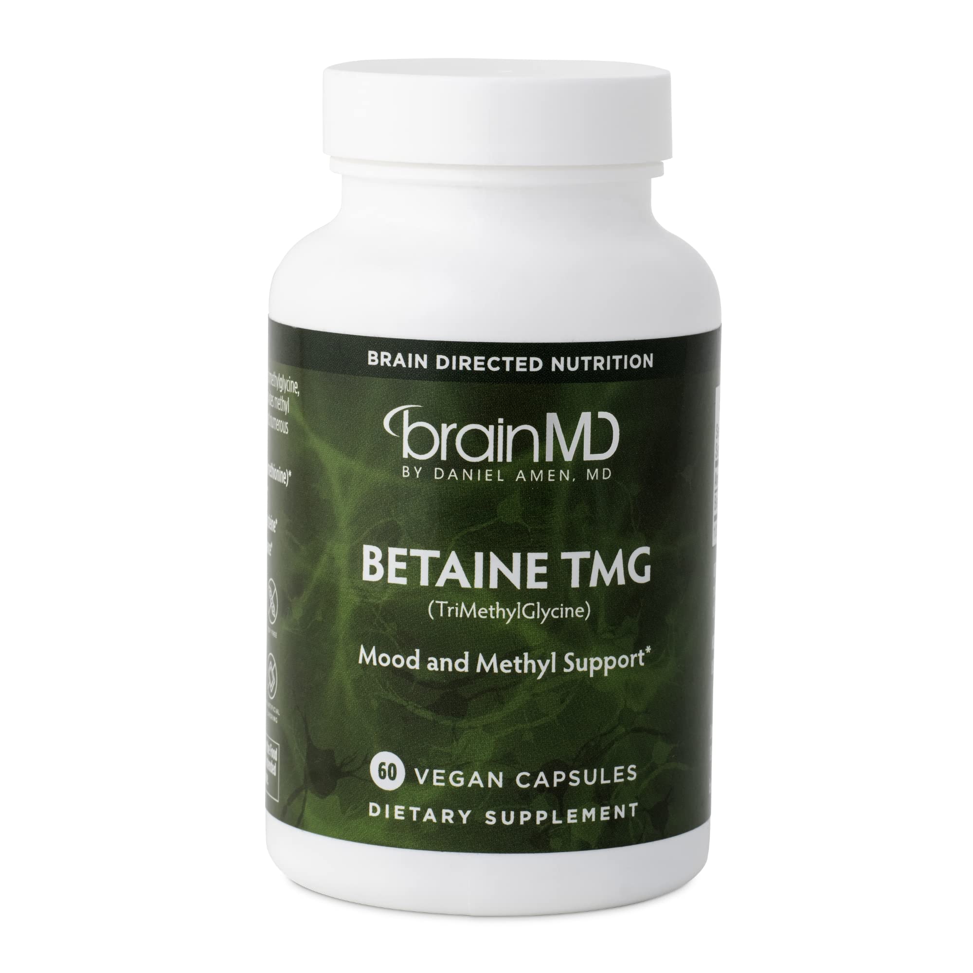 BrainMD Dr Amen Betaine TMG bottle ready for daily mood support