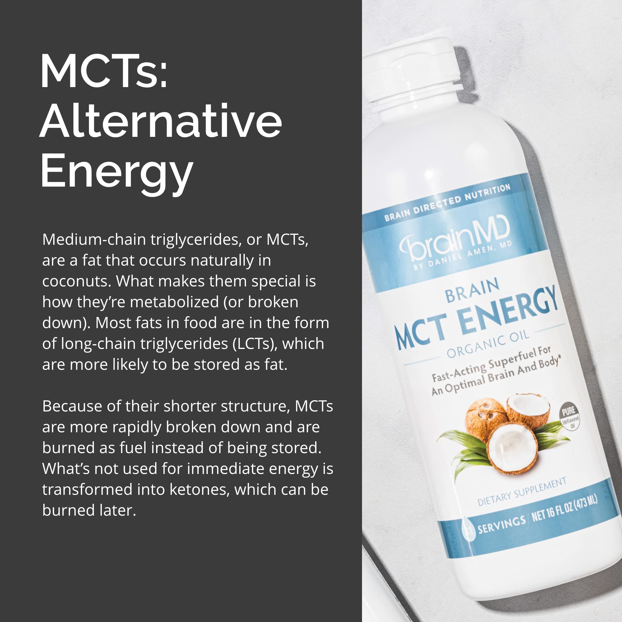 BrainMD Dr Amen Brain MCT Energy coffee-mix ready for morning boost