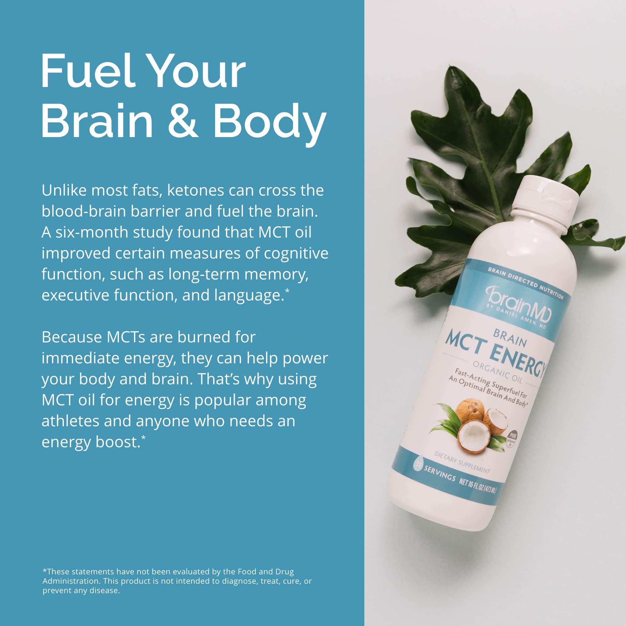 BrainMD Dr Amen Brain MCT Energy smoothie add for quick energy