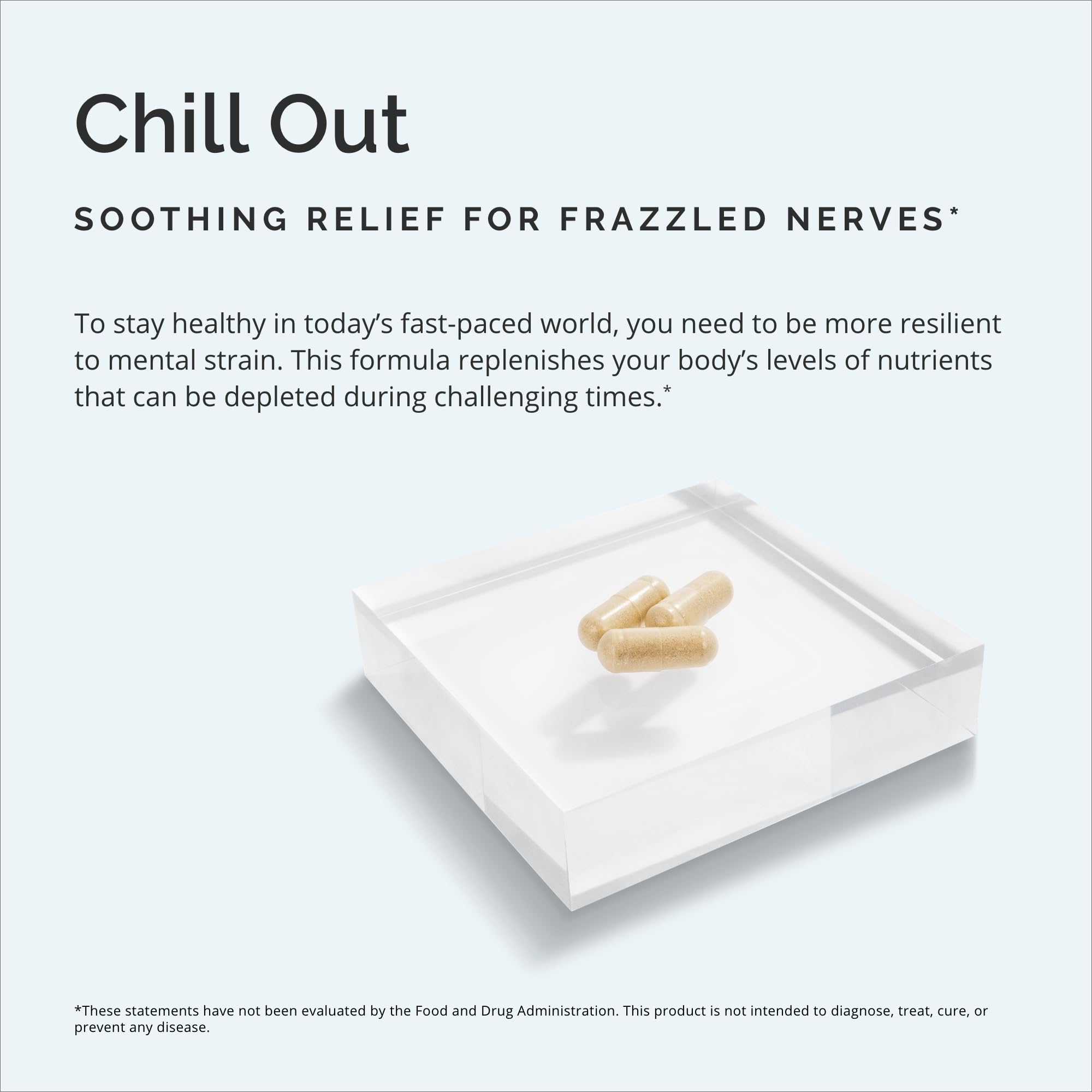 BrainMD Dr Amen Everyday Stress Relief ingredients image highlights magnesium and botanicals.