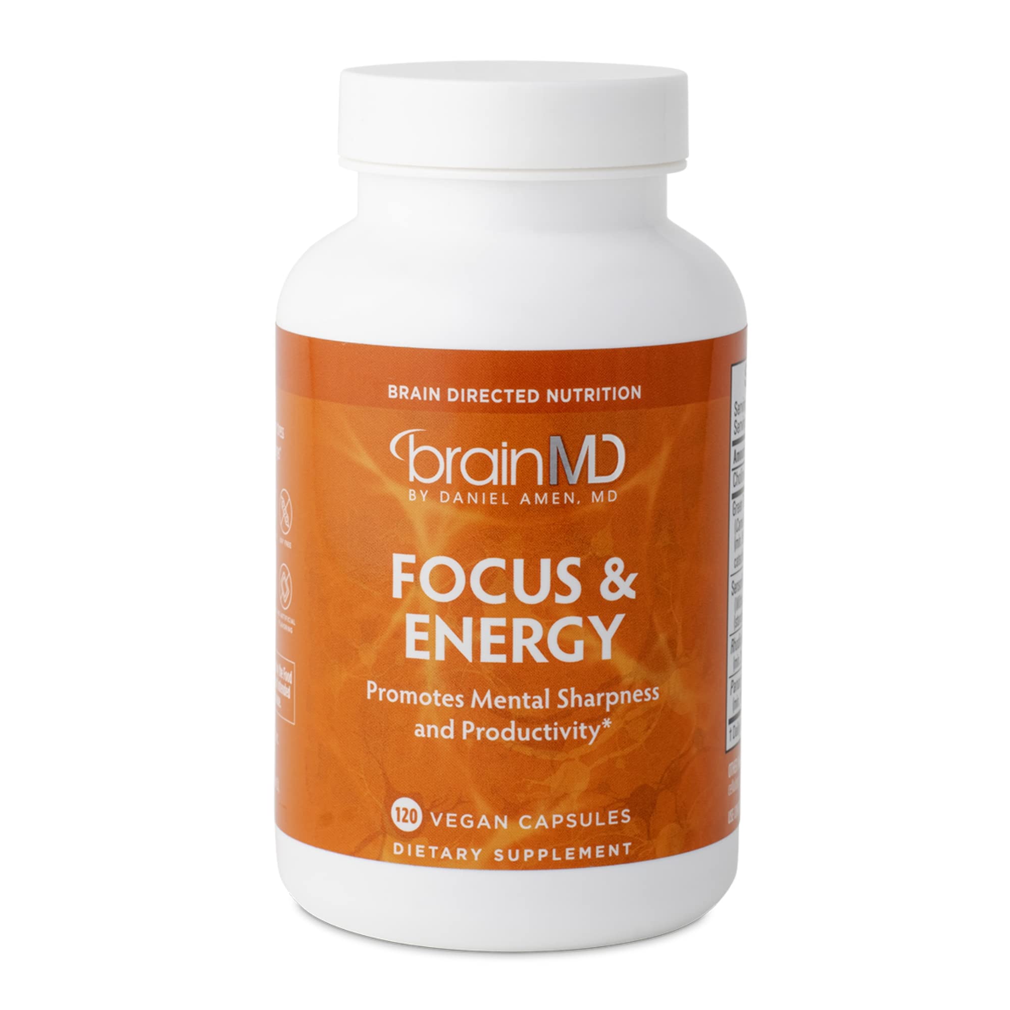 BrainMD Dr Amen Focus Energy bottle with capsules for sustained concentration