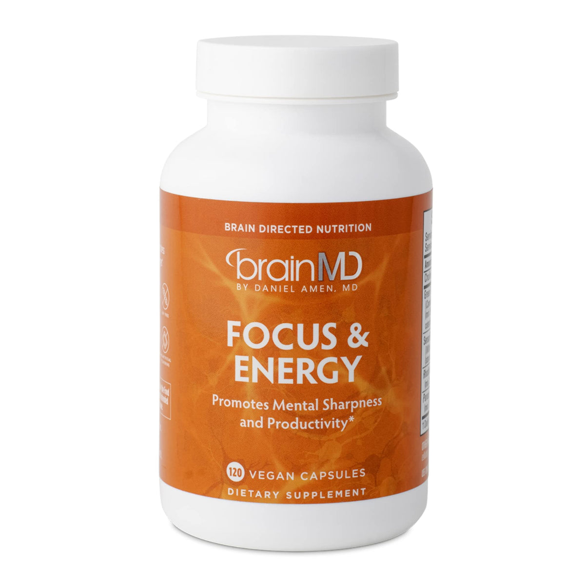 BrainMD Dr Amen Focus Energy bottle with capsules for sustained concentration