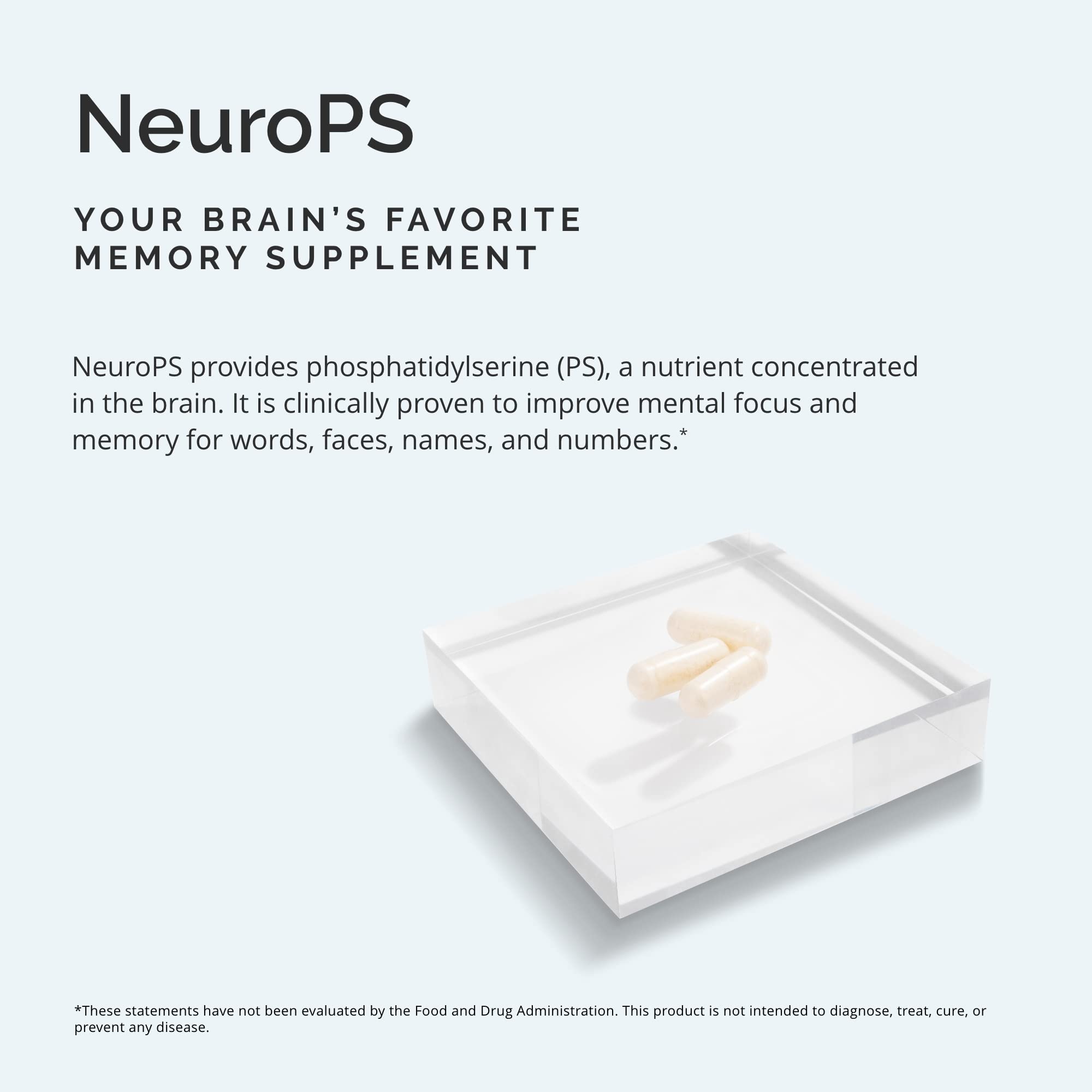 BrainMD NeuroPS label detail showing phosphatidylserine per serving