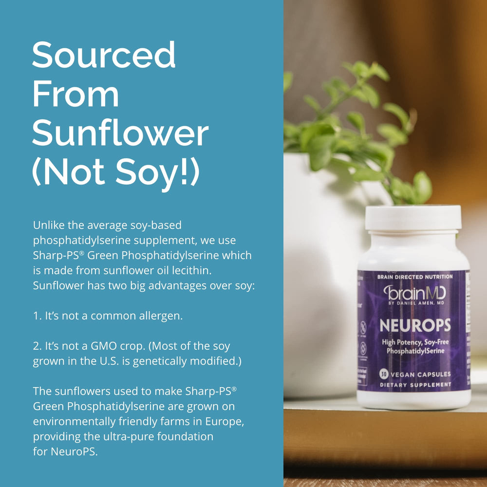 BrainMD NeuroPS serving scene illustrating daily routine use