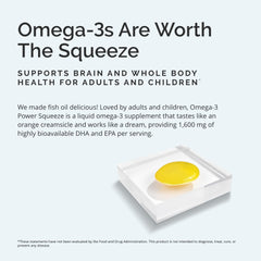 BrainMD Dr Amen Omega-3 Power Squeeze Citrus Blast label highlights EPA and DHA content