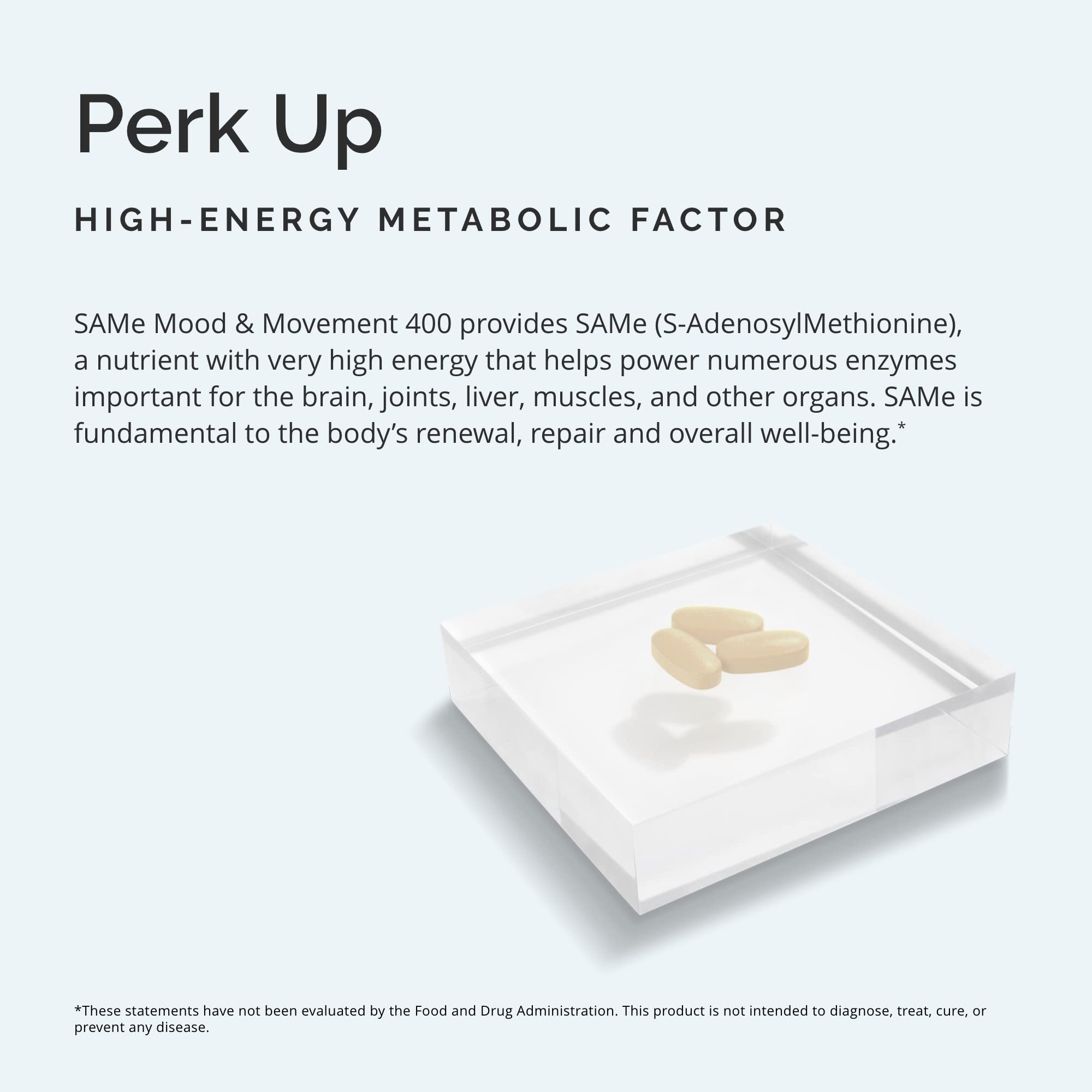 BrainMD Dr Amen SAMe packaging box shown with product highlights