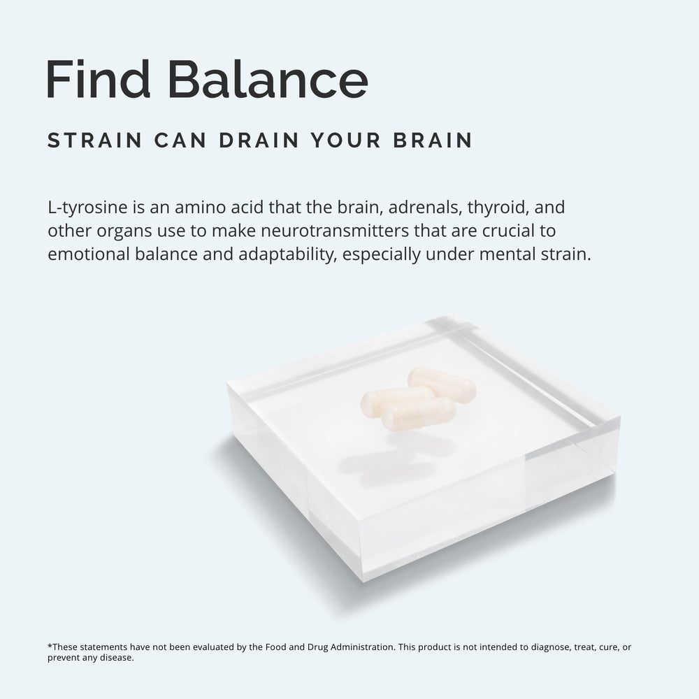 BrainMD Dr Amen Tyrosine label front highlighting gluten-free formulation.