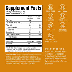 BrainMD Neuro-C Citrus Vanilla bottle pour highlights liquid vitamin C in action.