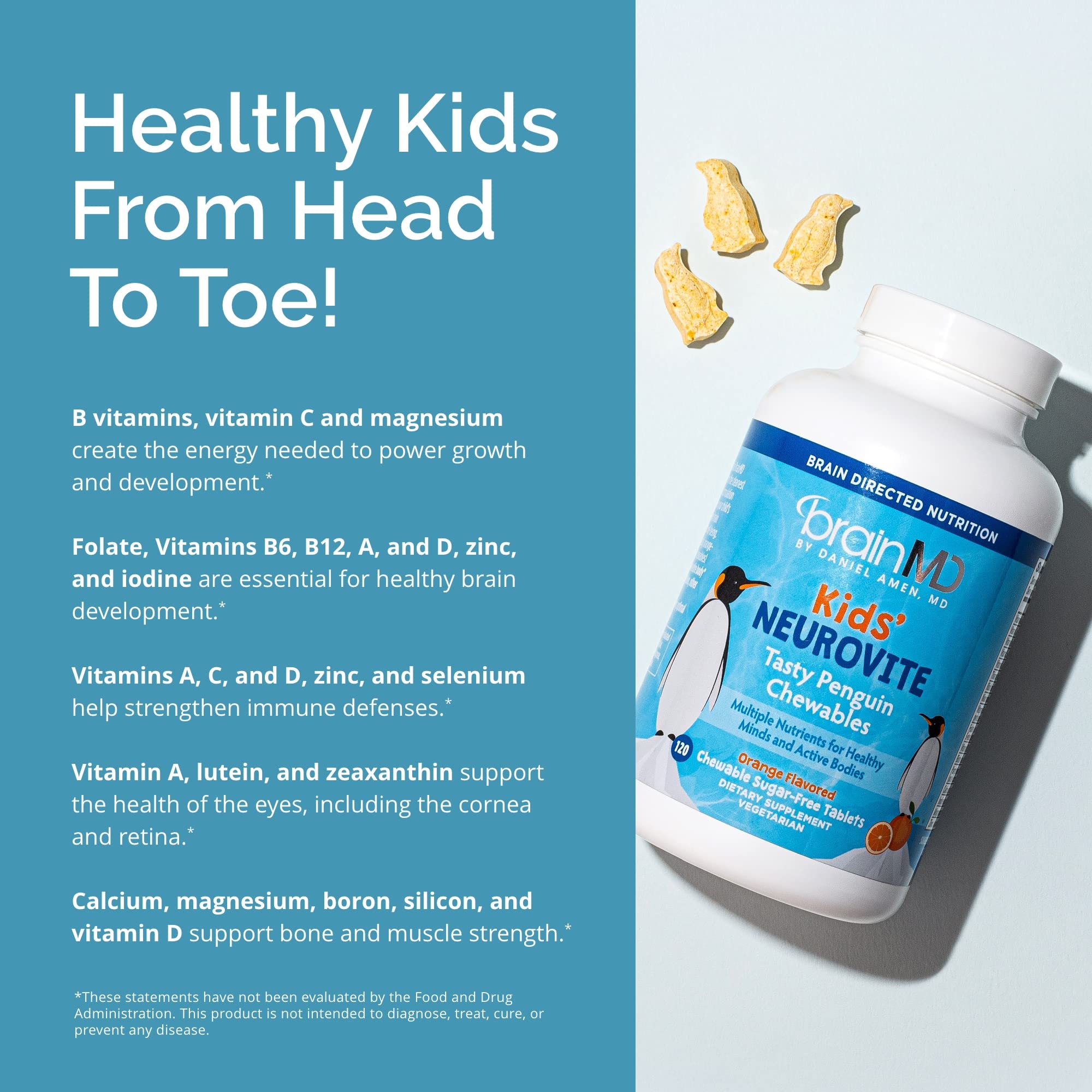NeuroVite packaging emphasizes gluten-free formula and kid-friendly routine