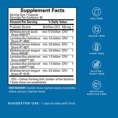Front view of BrainMD ProBrainBiotics Max bottle for daily probiotic use.