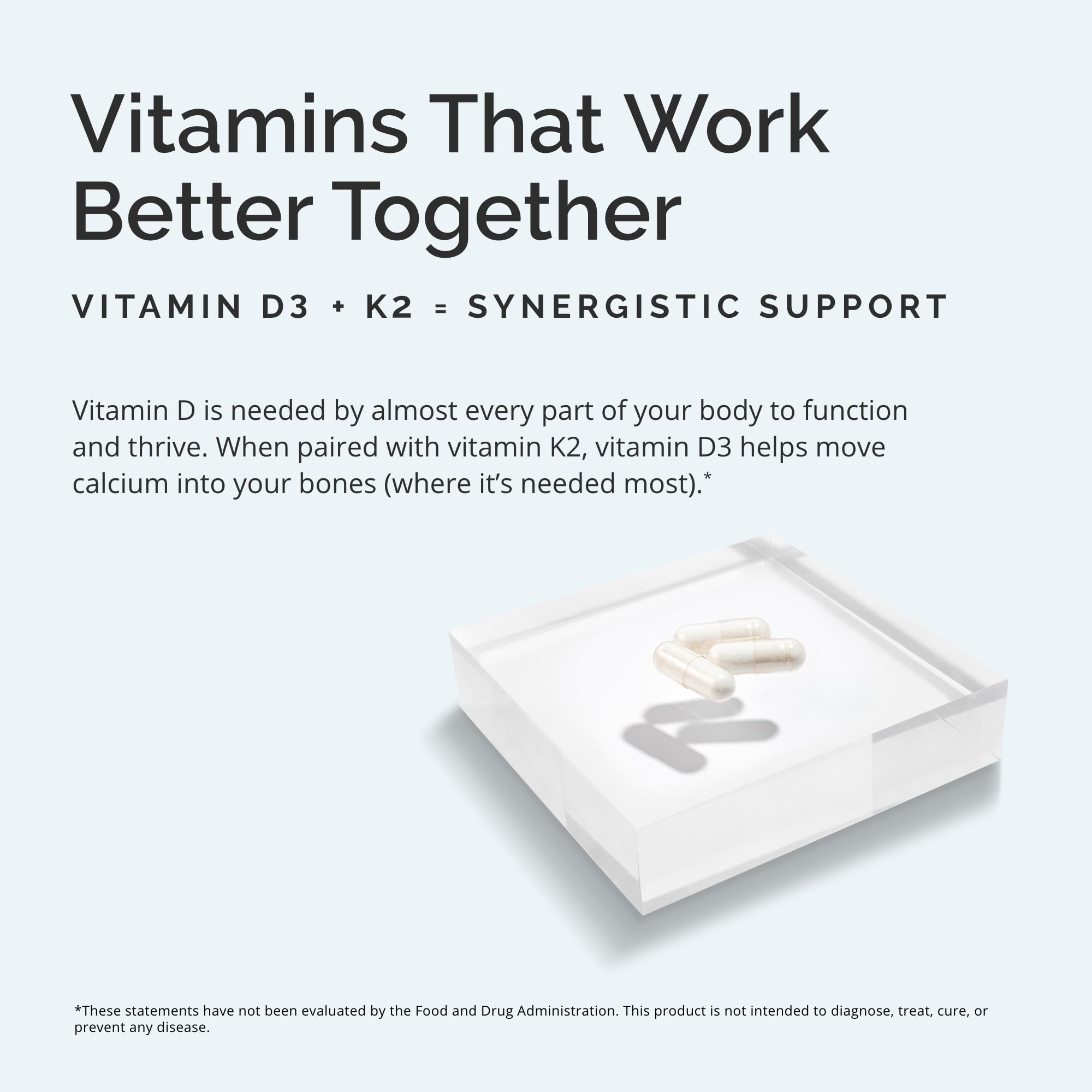 BrainMD Vitamin D3 and K2 label close-up highlighting MK-7.