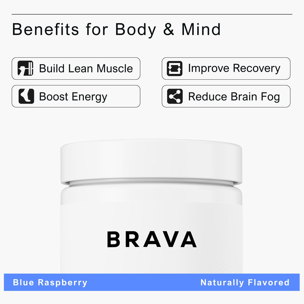BRAVA Creatine Gummies blue raspberry flavor visual, emphasizing tasty, natural daily supplement