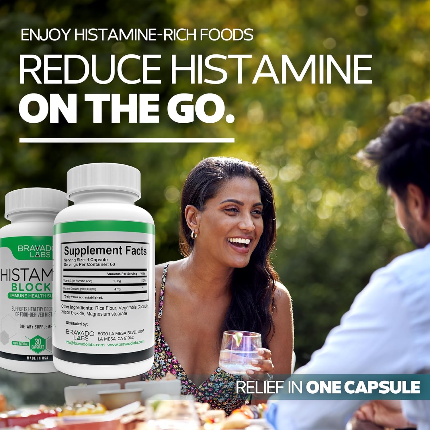 Bravado Labs Histamine Blocker with Vitamin C supports immune-friendly antioxidant support