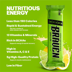 Braven Bar ingredients feature BCAAs, vitamins, and antioxidants for daily energy support.
