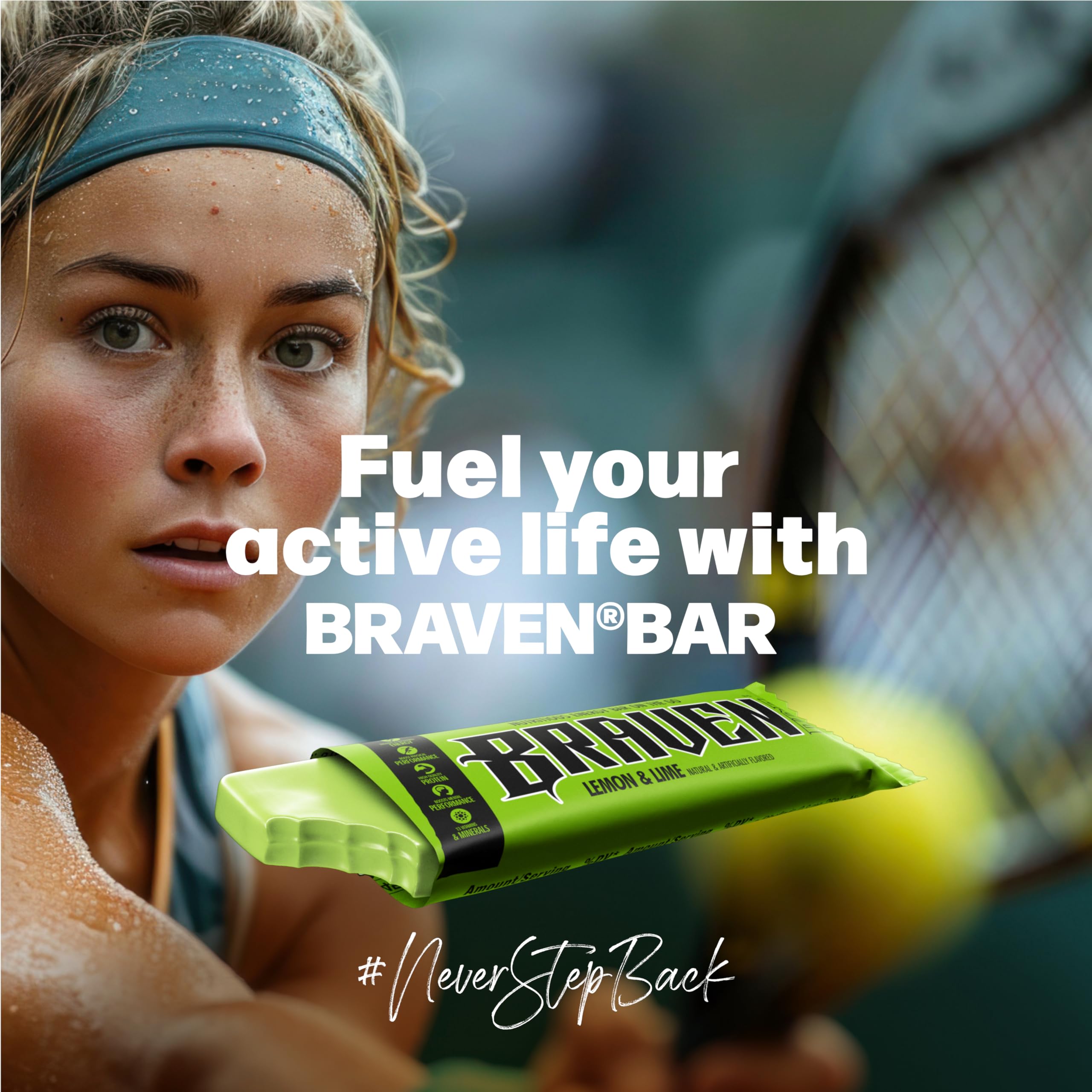 BRAVEN Braven Bar Lemon Lime gluten-free badge close-up