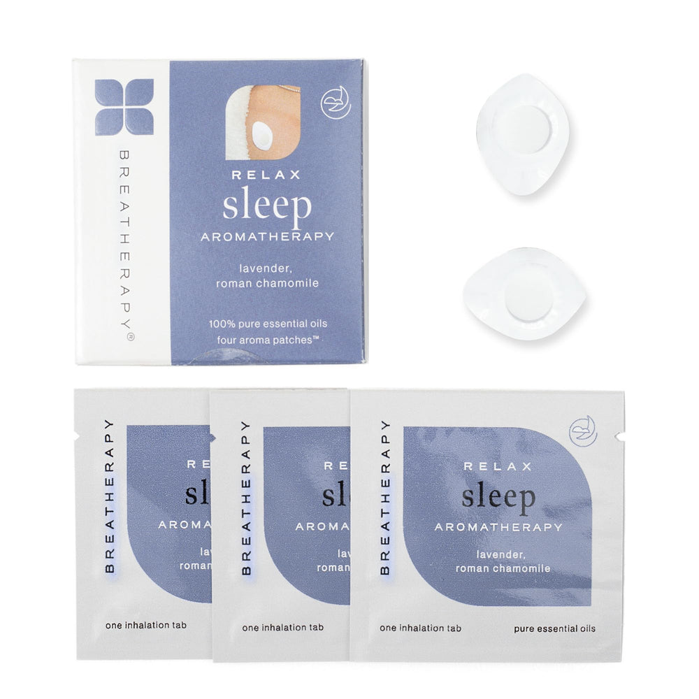 Breatherapy Sleep Patch packaging with lavender aroma promotes relaxation