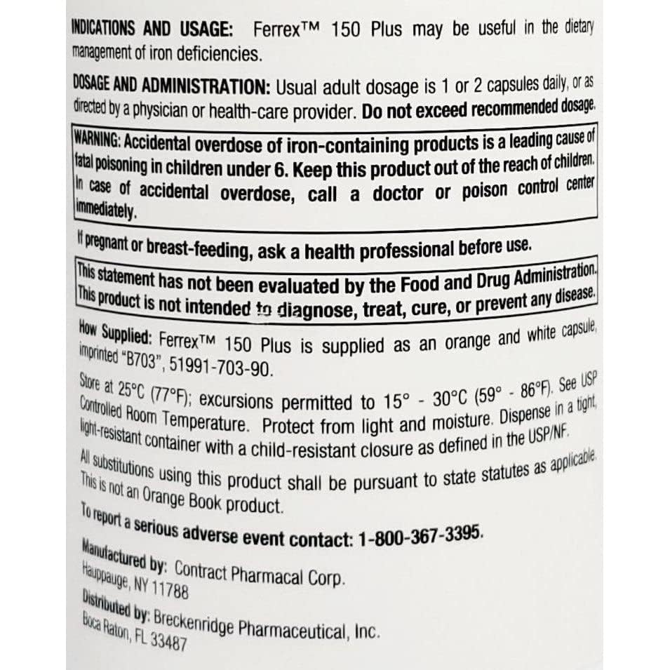 Breckenridge Ferrex 150 non-blister packaging for convenient storage