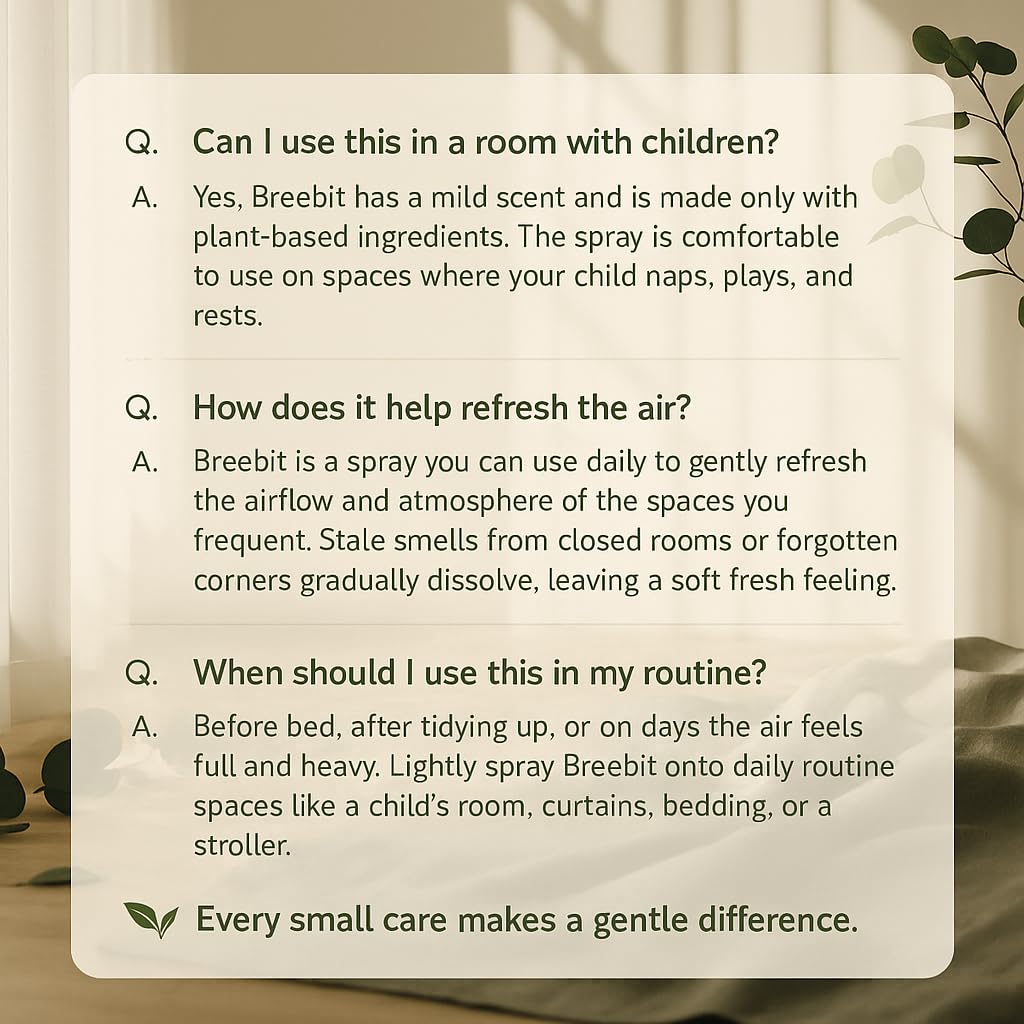 Breebit whole-home fabric spray adding natural freshness to spaces