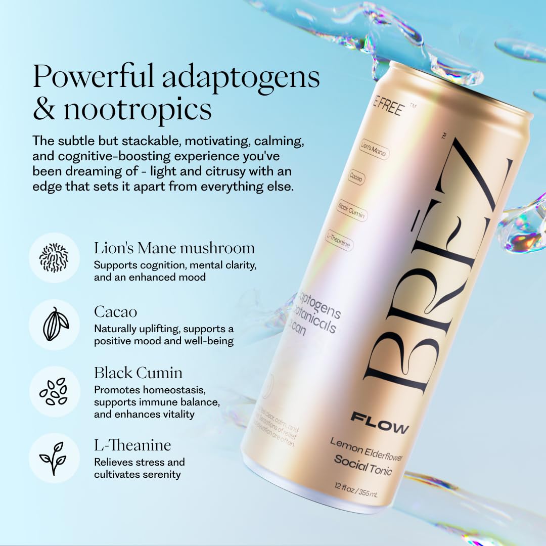 BRĒZ FLOW black seed oil emblem on label signals natural wellness notes