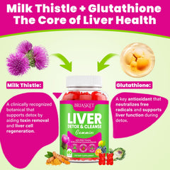 Briasket Milk Thistle 2000mg extract close-up emphasizing liver-supporting formula.