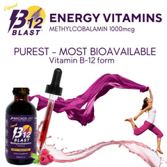 Bricker Labs B12 Blast under-tongue dosing for rapid absorption.