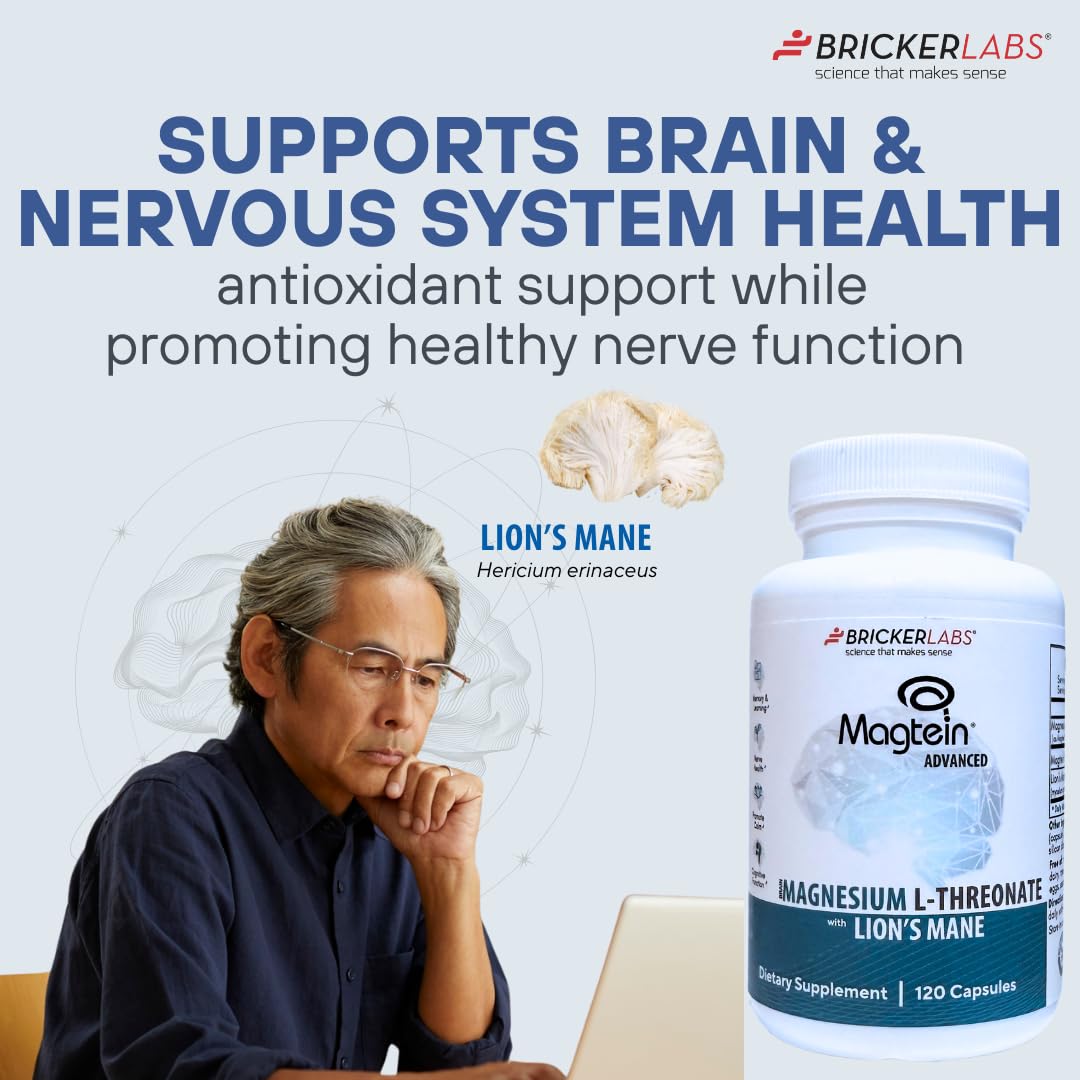 Bricker Labs brain health graphic highlights antioxidant and nervous system support.