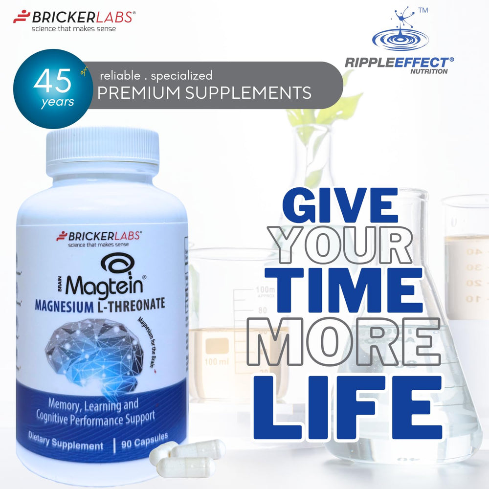 Bricker Labs Magtein glass bottle conveys premium quality