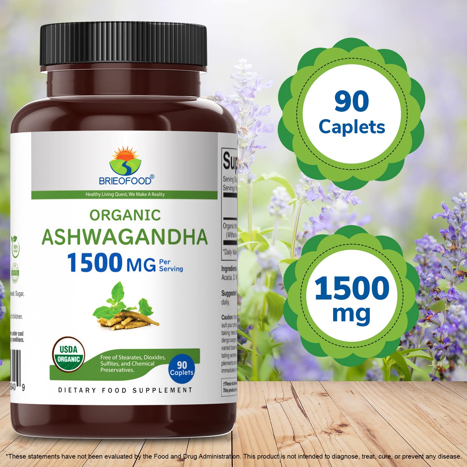 Brieofood Ashwagandha cupboard display suggests easy daily routine
