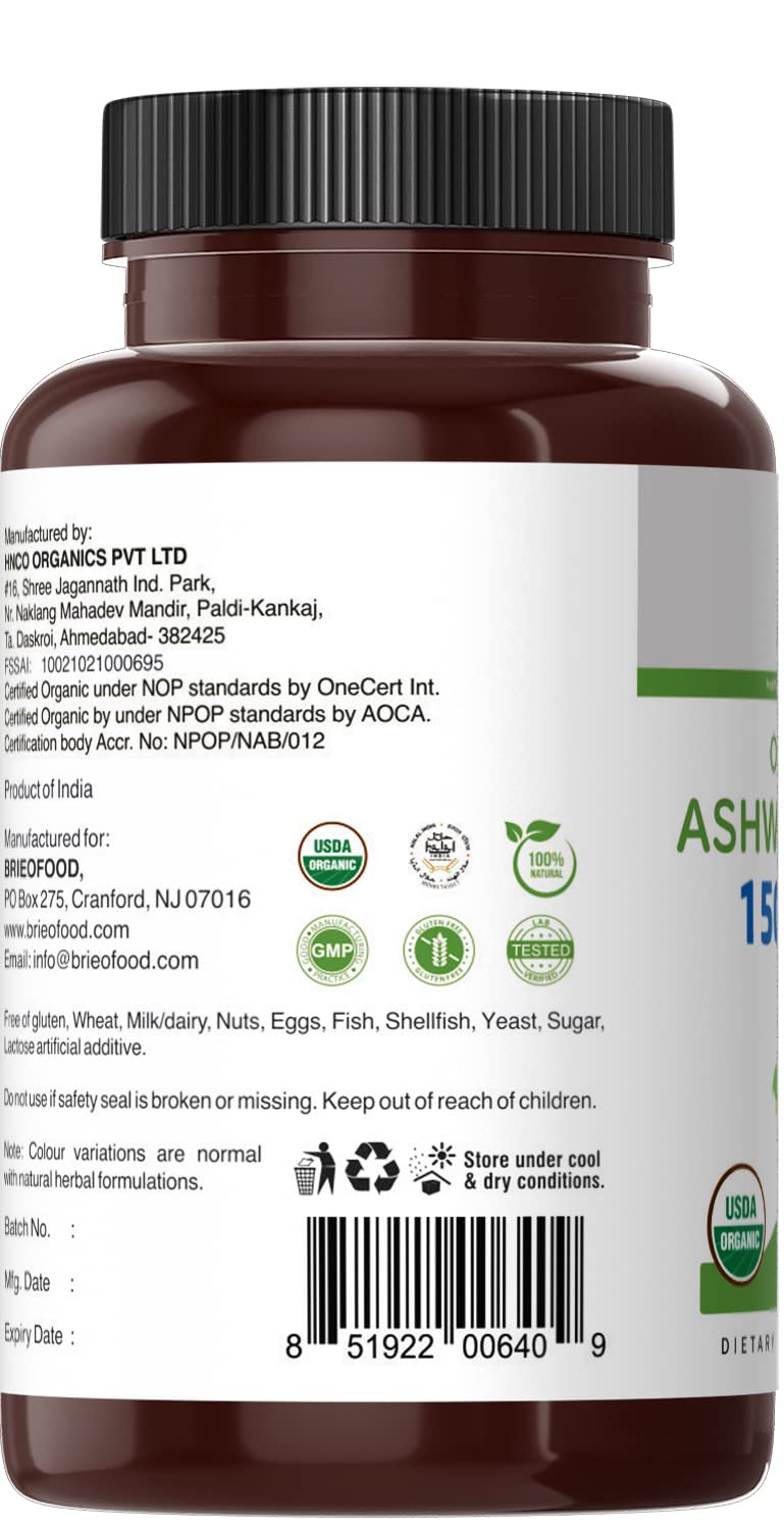 Brieofood Ashwagandha infographic dose emphasizes serving guidance