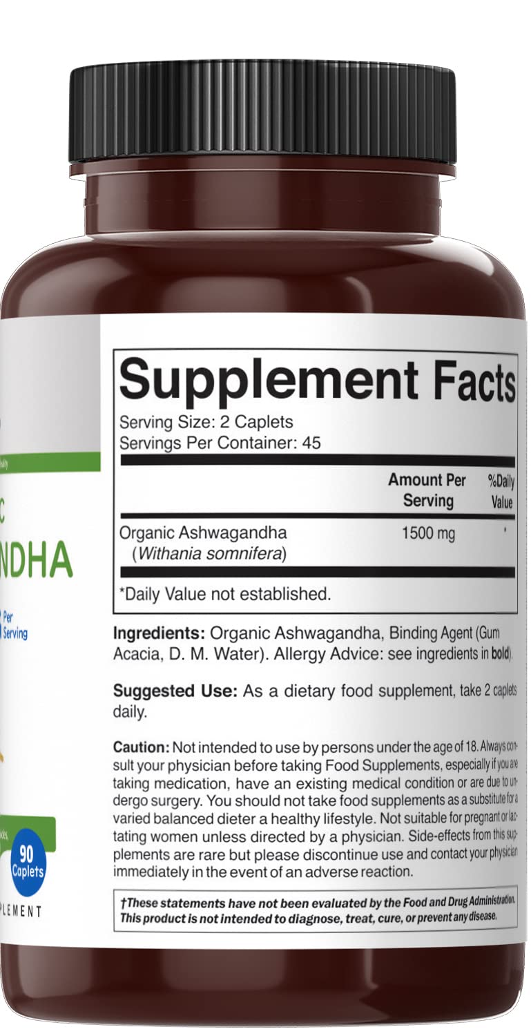 Brieofood Ashwagandha packaging inside view shows 90 vegetarian tablets