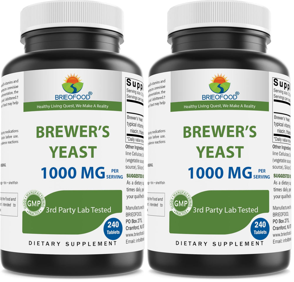 Brieofood Brewers Yeast bottle front view for daily wellness and convenience