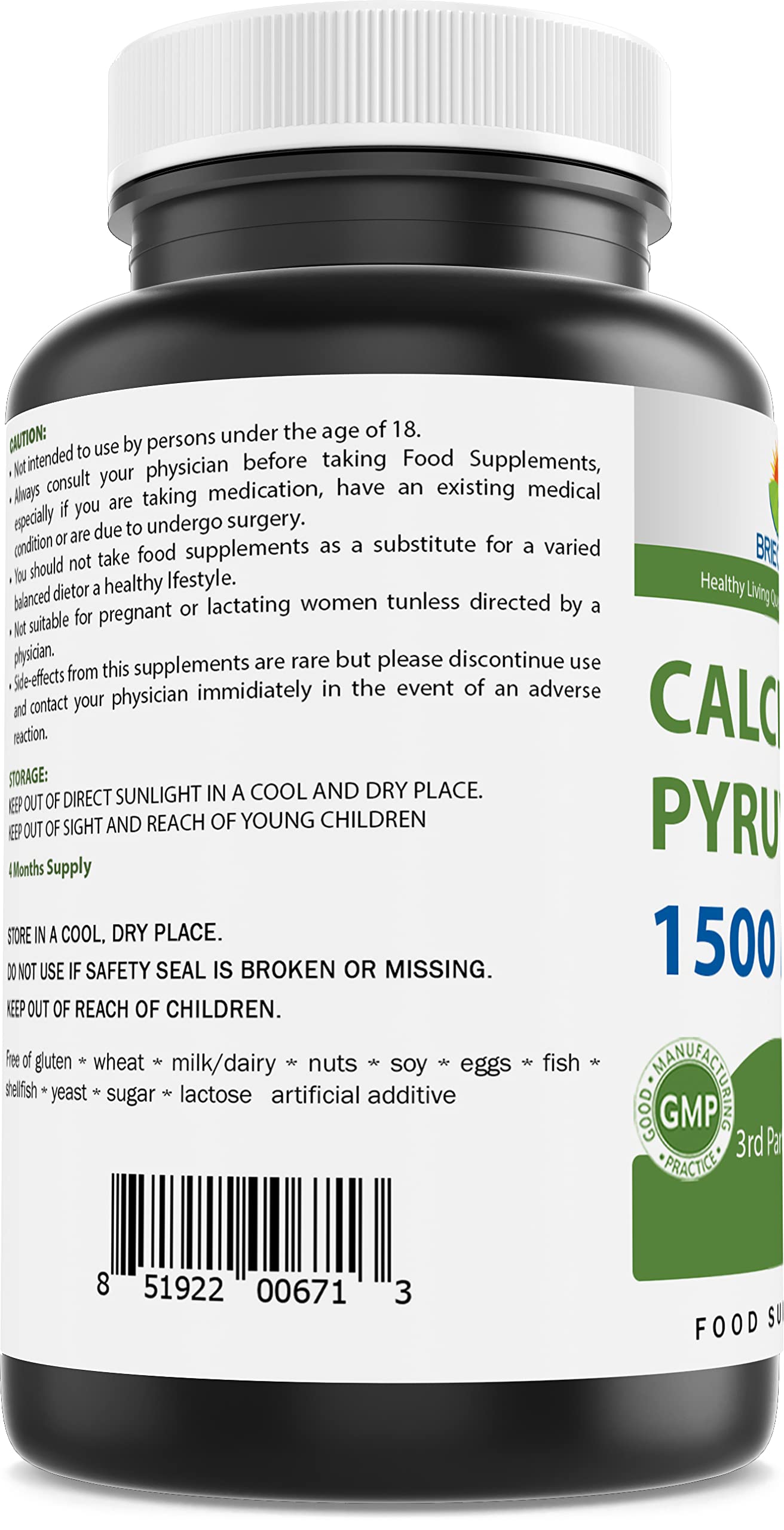 Brieofood packaging image confirms gluten-free and dairy-free formula