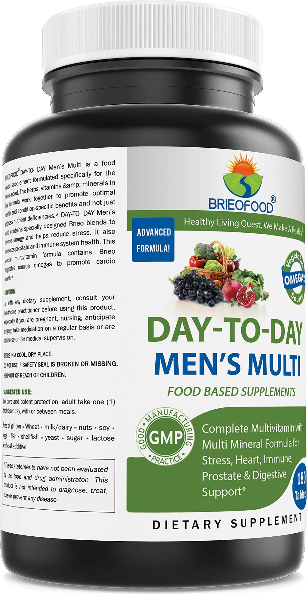 Brieofood Day-to-Day Men's Multi capsules row illustrating convenient daily capsules.