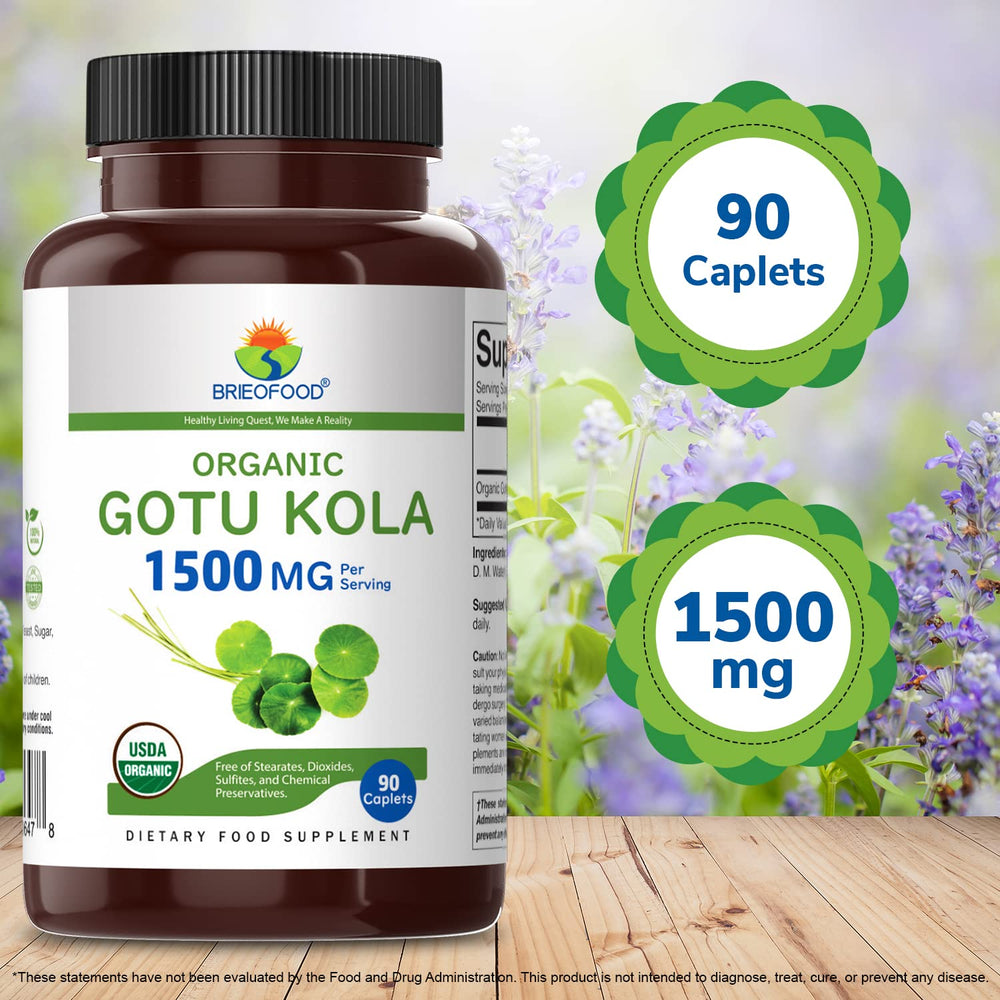 Brieofood Gotu Kola tablets shown for daily wellness and routine