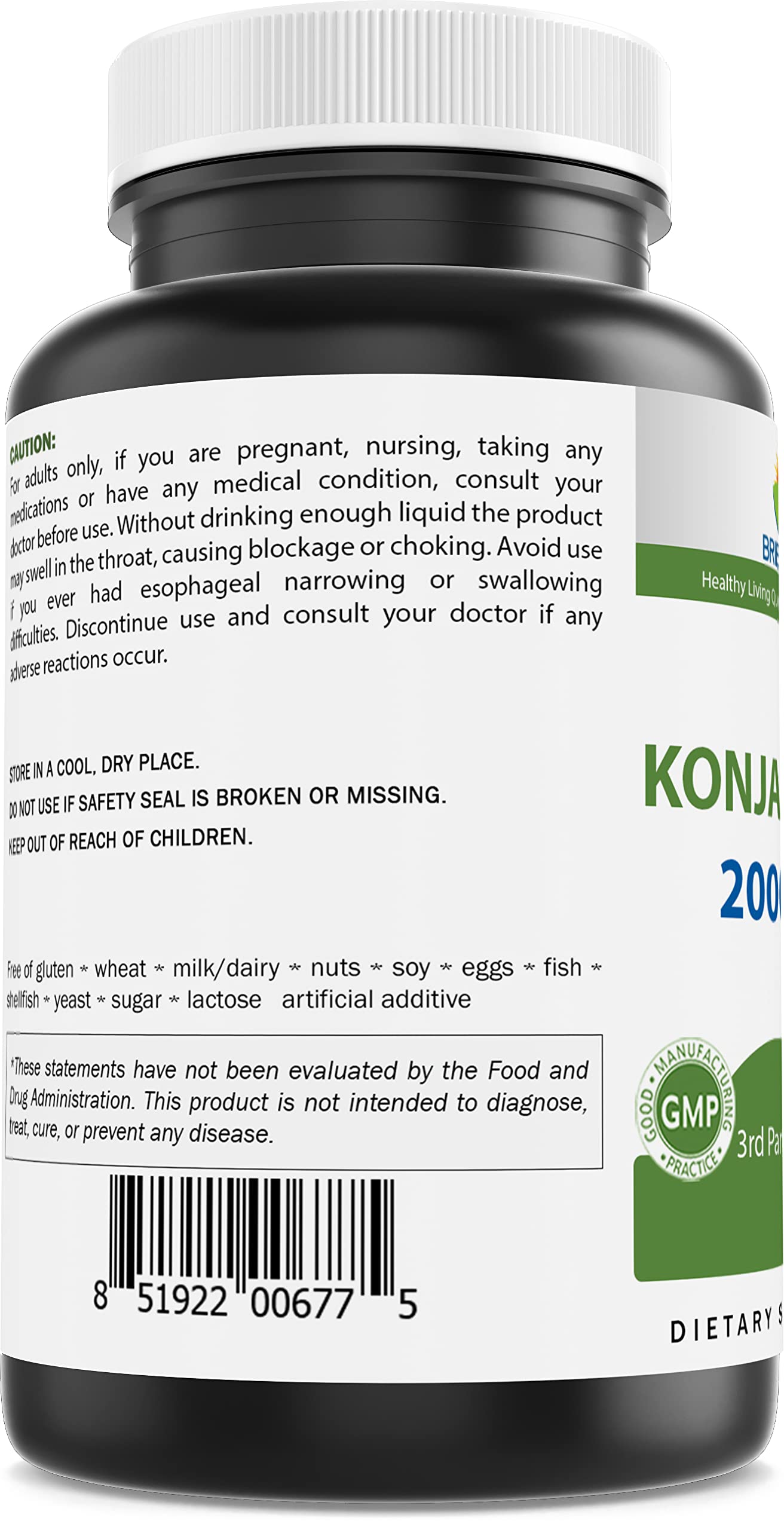 Brieofood Konjac root pack 2 contains gluten-free capsules for vegan-friendly routines.