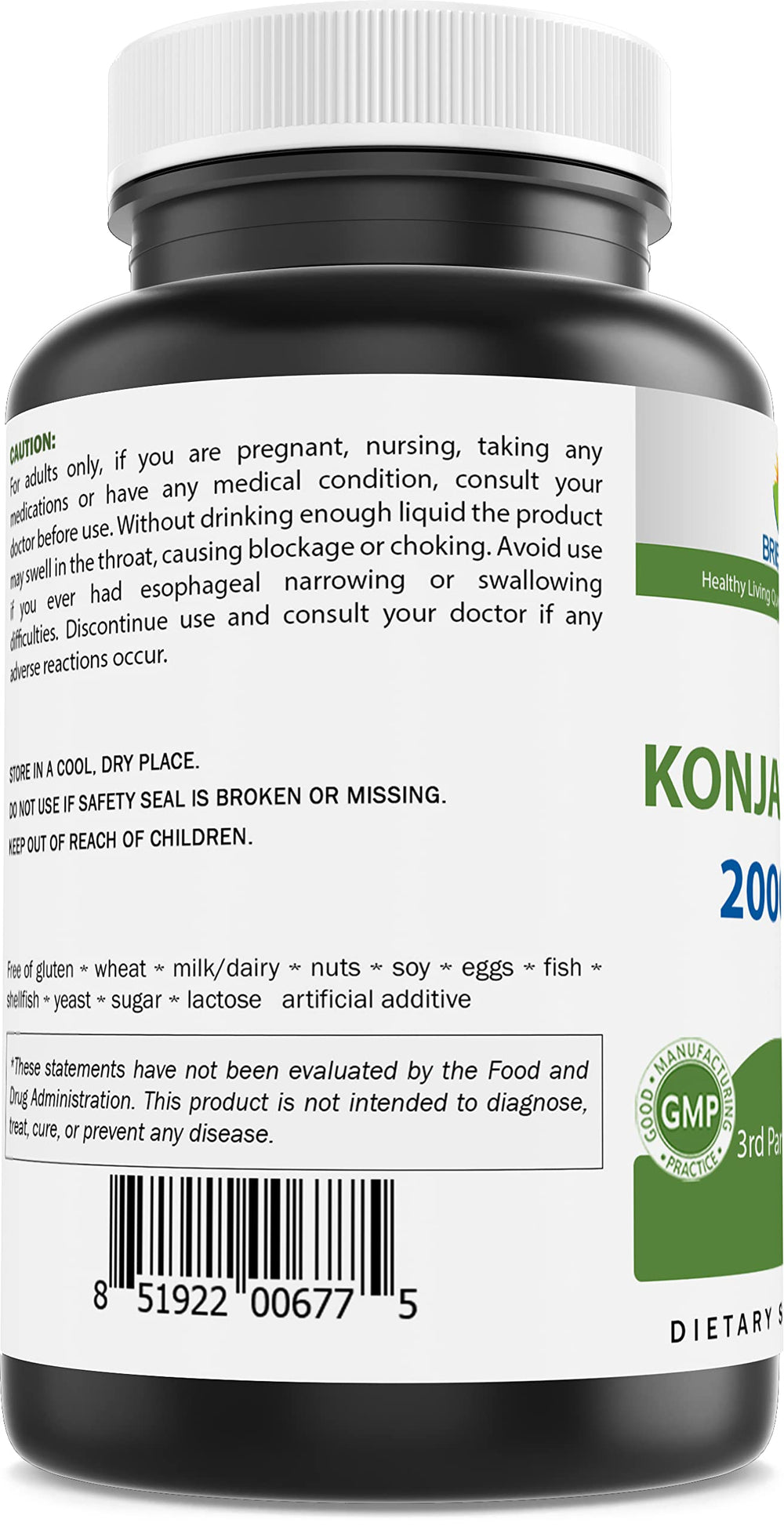 Brieofood Konjac root pack 2 contains gluten-free capsules for vegan-friendly routines.