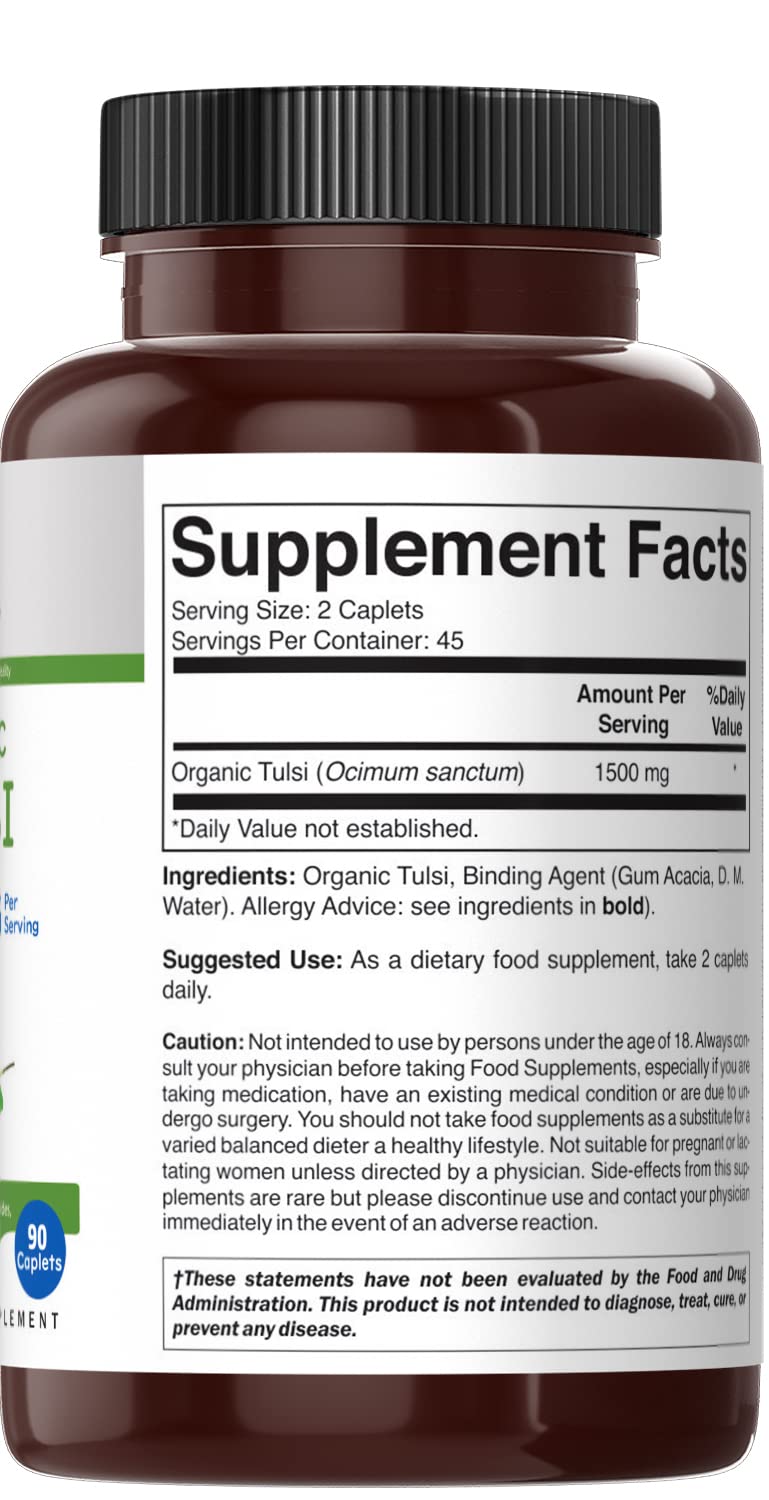 Packaging image of Brieofood Organic Tulsi in a GMP-certified facility.