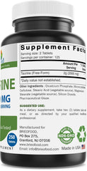 Brieofood Taurine tablets close-up highlighting gluten-free and allergen-free