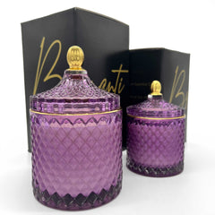 BRIGANTI Lavish Lavender candle jar with lid for quick fragrance diffusion