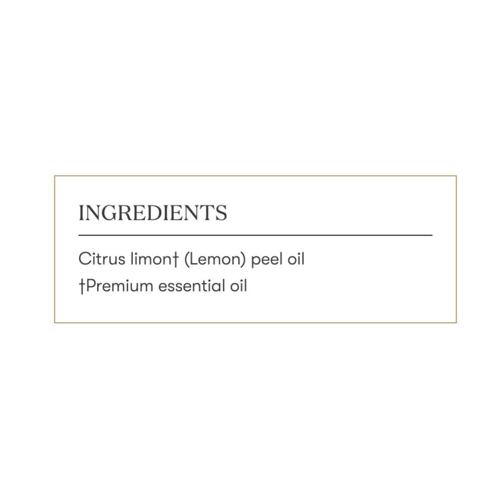 Young Living lemon oil label illustrating natural citrus energy.