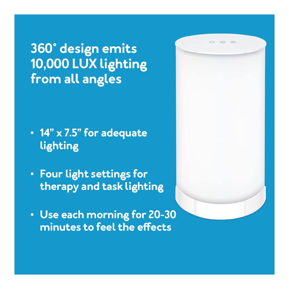Bright Health 14-inch lamp in living space enhancing daytime glow.