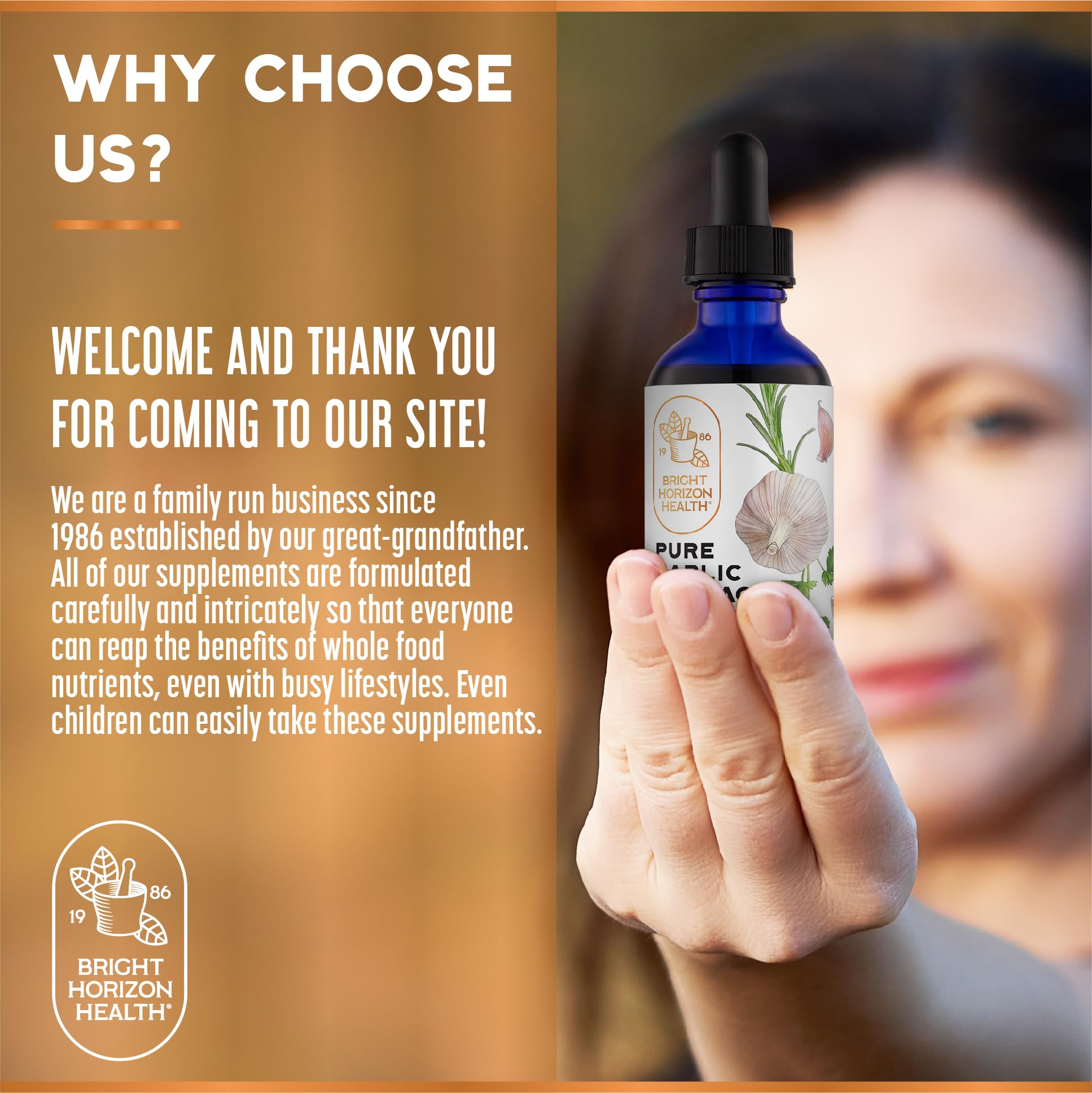Bright Horizon Health clean-label vegan, non-GMO formula label communicates trust.