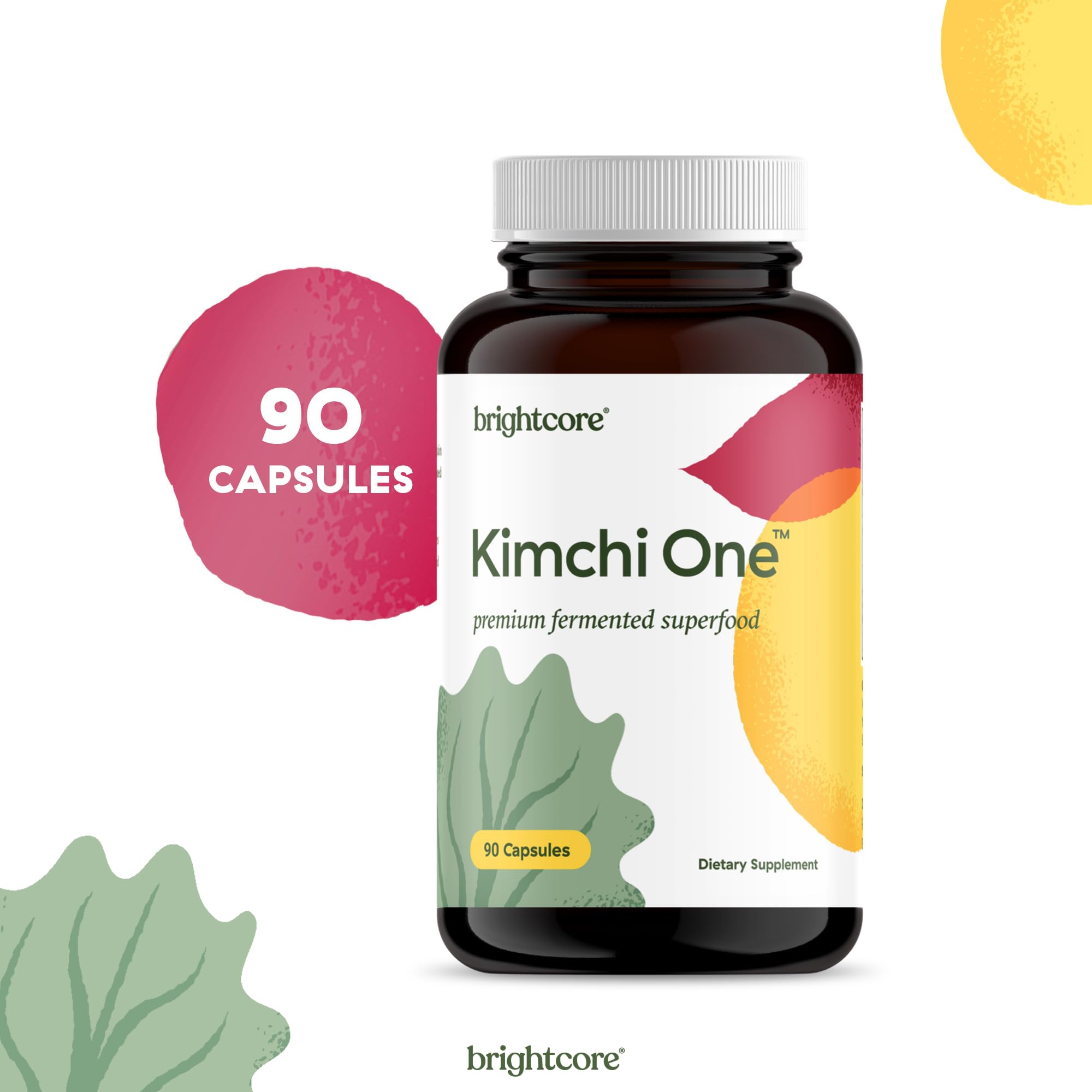 Brightcore Kimchi One packaging opening to reveal vegan capsules
