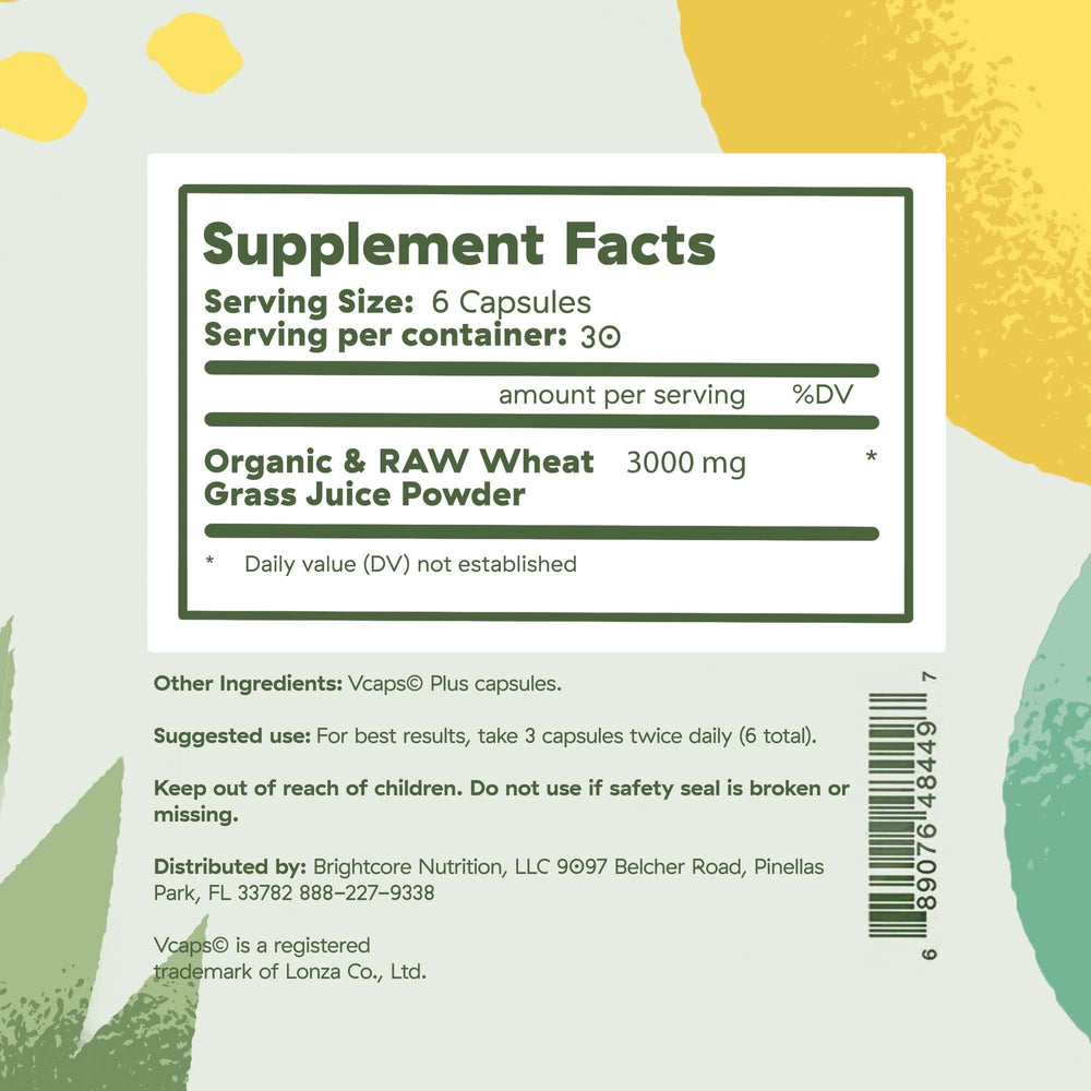 Brightcore Nutrition Sweet Wheat capsules close-up highlighting energy and digestion support