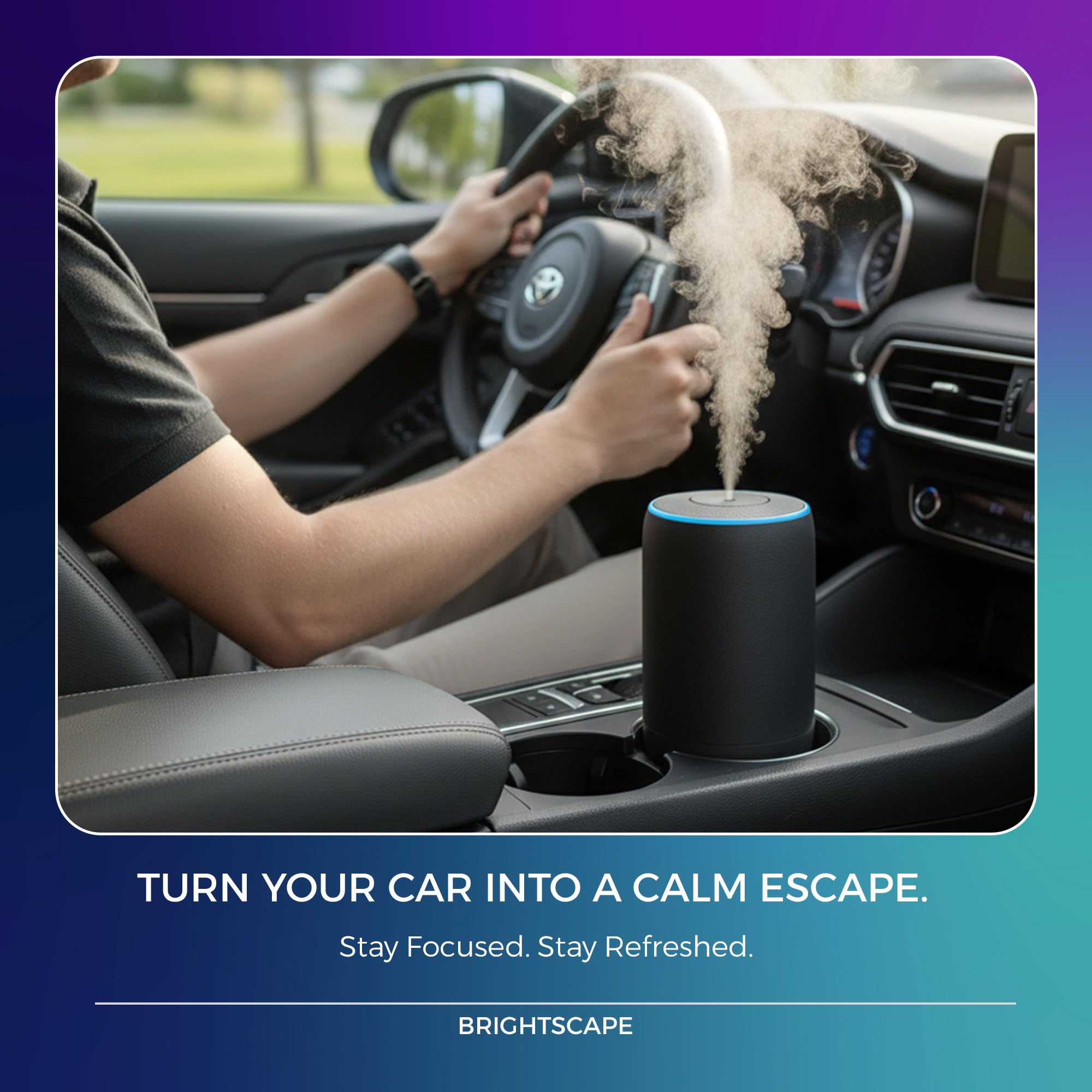 Brightscape diffuser includes 0.33 fl oz essential oil for immediate use