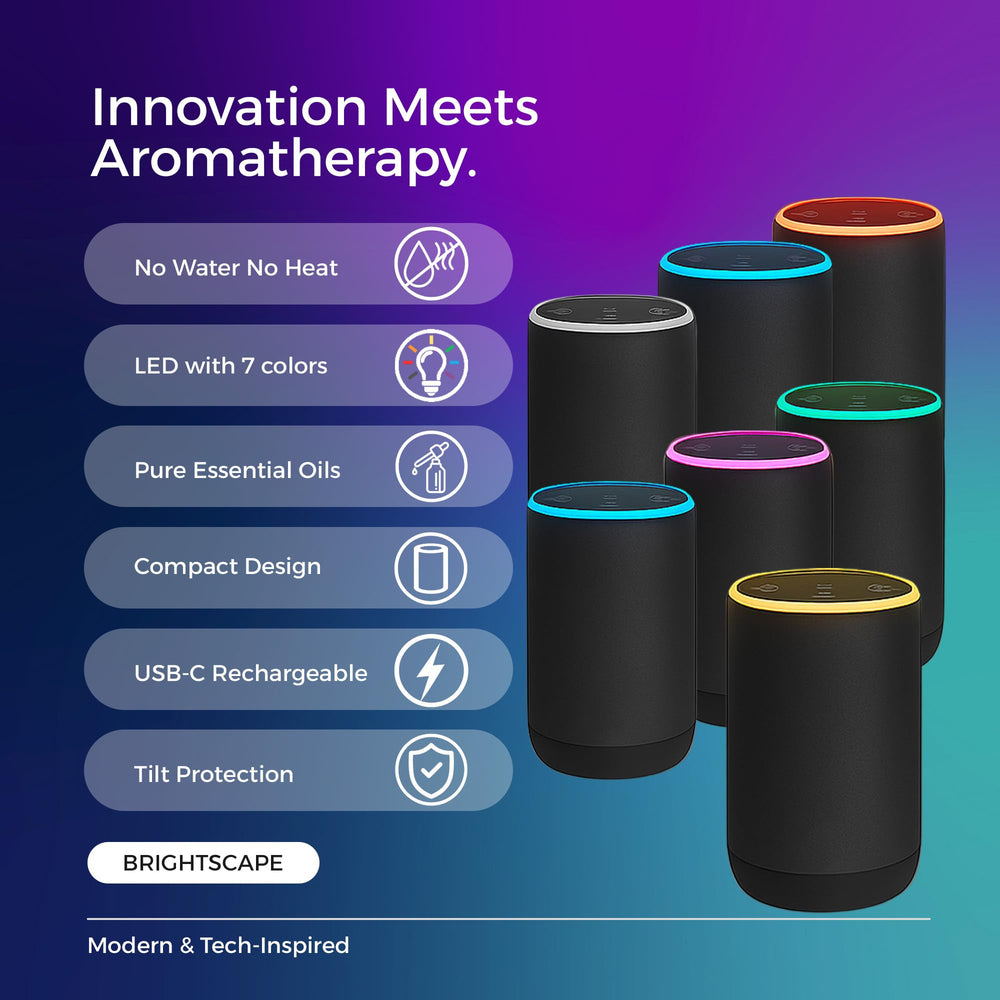 Brightscape rechargeable diffuser offering cordless portability and ease of use